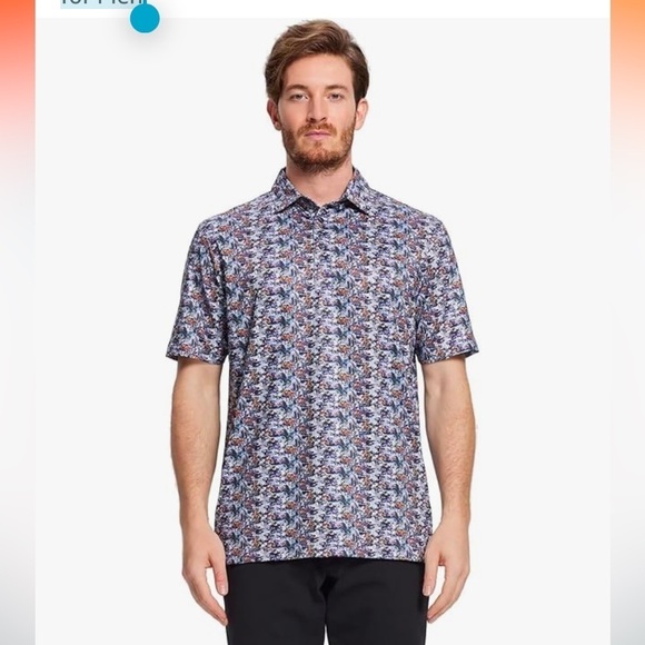 Nwt Golf Polo Shirts Short Sleeve Striped Performance Moisture Wicking Dry Fit - Picture 3 of 6